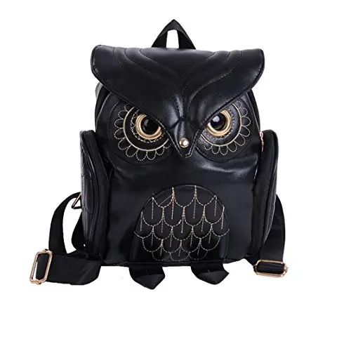 YUHUAWYH Femme Sac À Dos PU Cuir Loisirs Adorable Chouette Paquet for Achats College Voyage (Noir) YUHUAWYH Femme Sac À Dos PU Cuir Loisirs Adorable Chouette Paquet for Achats College Voyage (Noir)