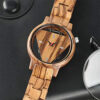Zimuuy Montre Dames Mode Quartz Montres pour Femmes Montre en Bois Cadeau Femmes Anniversaire (A)