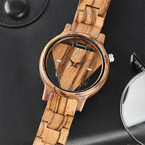 Zimuuy Montre Dames Mode Quartz Montres pour Femmes Montre en Bois Cadeau Femmes Anniversaire (A)