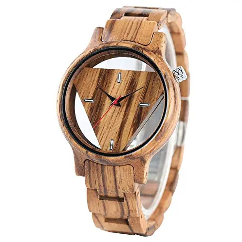 Zimuuy Montre Dames Mode Quartz Montres pour Femmes Montre en Bois Cadeau Femmes Anniversaire (A)