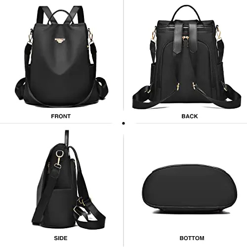 shepretty Femme Anti-vol Sac à Dos imperméable, 8864Noir