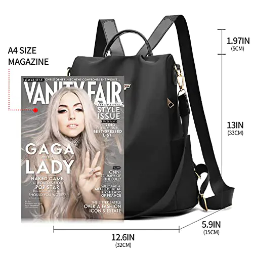 shepretty Femme Anti-vol Sac à Dos imperméable, 8864Noir