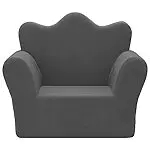 vidaXL Canapé pour Enfants Anthracite Peluche Douce 18
