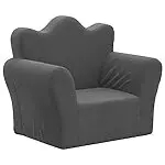 vidaXL Canapé pour Enfants Anthracite Peluche Douce 16