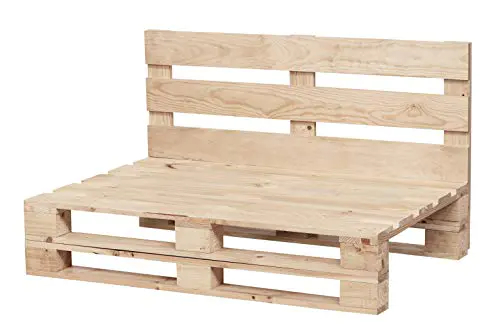 Canapé en palettes poncées et brossées – intérieur/extérieur - pour patio - 120 x 60 cm, finition écru