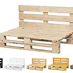 Canapé en palettes poncées et brossées – intérieur/extérieur – pour patio – 120 x 60 cm, finition écru 19