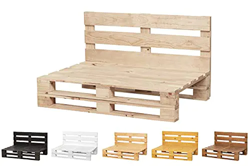 Canapé en palettes poncées et brossées – intérieur/extérieur - pour patio - 120 x 60 cm, finition écru