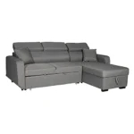 Happy Garden canapé d&rsquo;angle Convertible Warren 3 Places en Tissu Gris. Canapé avec méridienne réversible, Appui-tête réglable et Coffre de Rangement. 16