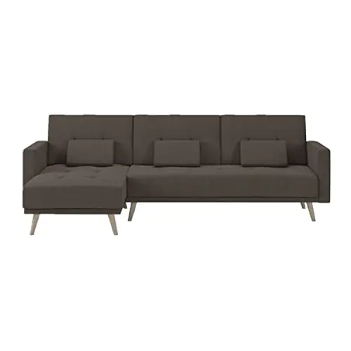 Skraut Home | Canapé-Lit avec Chaise Longue | 88 x 267 x 137 cm | 3 Places | Réglable À Droite Ou À Gauche | Cornerback | Dossiers Inclinables | Modèle Vérone