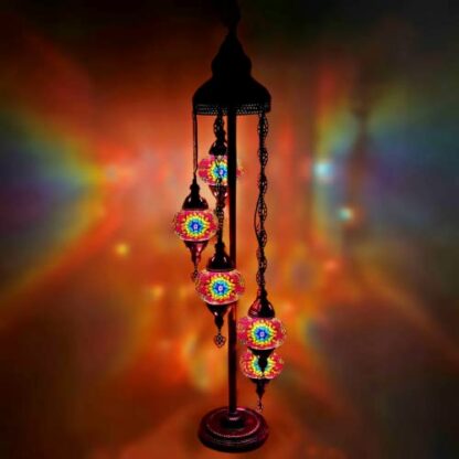 Turkish Marocain Style Tiffany Verre Mosaïque Sol Lampe Veilleuse – Mc7 X 5 Ampoule Sol Lampe 2