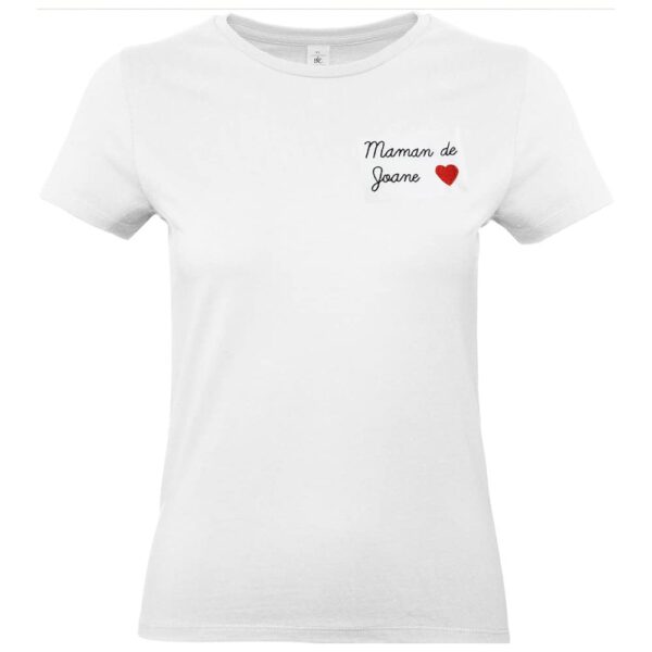 Tee shirt FEMME brodé et personnalisé avec un prénom, taille S au XL, texte, cadeau mariage, bapteme, naissance, enterrement de vie de jeune fille garçon, anniversaire, fête, copain, famille Tee shirt FEMME brodé et personnalisé avec un prénom, taille S au XL, texte, cadeau mariage, bapteme, naissance, enterrement de vie de jeune fille garçon, anniversaire, fête, copain, famille