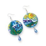Boucles d&rsquo;oreilles peintes à la main – LA NUIT ÉTOILÉE DE VINCENT VAN GOGH – Boucles d&rsquo;oreilles pour femmes, Bijoux en bois peint, Crochet en argent, Made in Italy, Bijoux, Artisanat 28