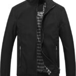KUDORO Blouson Homme Léger pour Printemps Été Zippée Veste d’Extérieur Casual Bomber de Couleur Uni Veste Coupe-Vent à Col Montant Jacket Homme de l’Aviateur Thin Classique Décontracté(Noir,XL) 27 KUDORO Blouson Homme Léger pour Printemps Été Zippée Veste d’Extérieur Casual Bomber de Couleur Uni Veste Coupe-Vent à Col Montant Jacket Homme de l’Aviateur Thin Classique Décontracté(Noir,XL) 27