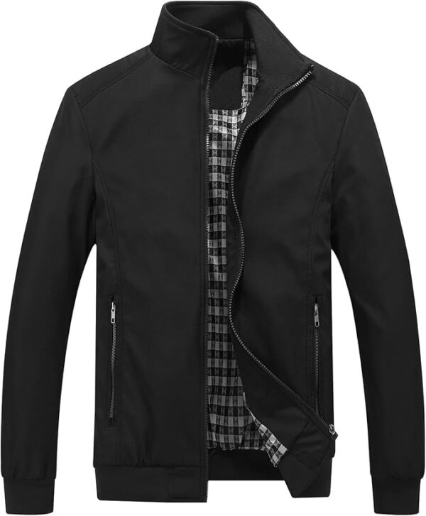 KUDORO Blouson Homme Léger pour Printemps Été Zippée Veste d’Extérieur Casual Bomber de Couleur Uni Veste Coupe-Vent à Col Montant Jacket Homme de l’Aviateur Thin Classique Décontracté(Noir,XL) 3 KUDORO Blouson Homme Léger pour Printemps Été Zippée Veste d'Extérieur Casual Bomber de Couleur Uni Veste Coupe-Vent à Col Montant Jacket Homme de l'Aviateur Thin Classique Décontracté(Noir,XL)