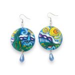 Boucles d&rsquo;oreilles peintes à la main – LA NUIT ÉTOILÉE DE VINCENT VAN GOGH – Boucles d&rsquo;oreilles pour femmes, Bijoux en bois peint, Crochet en argent, Made in Italy, Bijoux, Artisanat 27