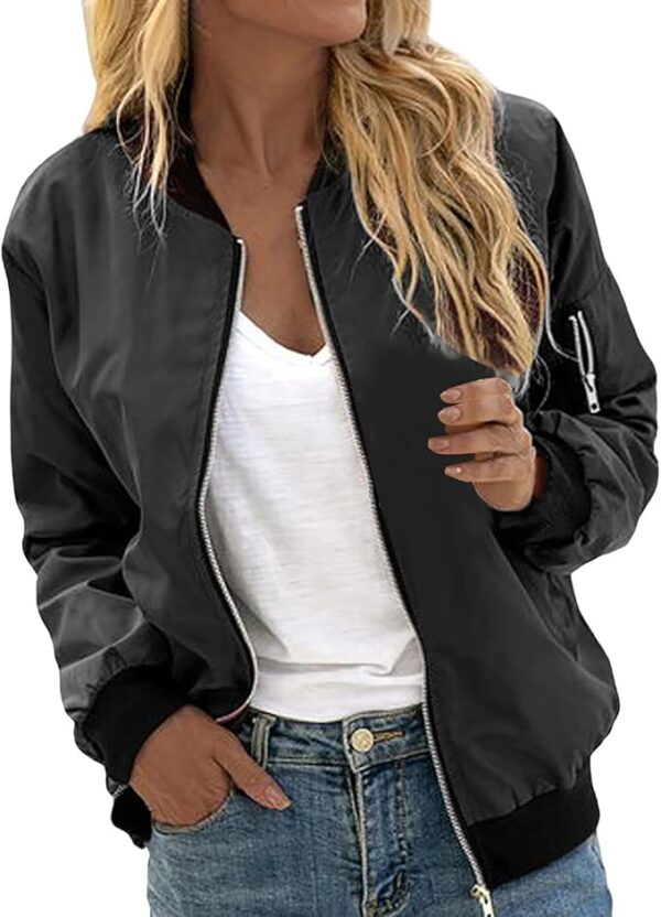 Veste Femme Blouson Moto Bomber Chic Et Elegant DéContracté Sport Manteau Mince Biker Zipper Court Imprimé Fleur Veste Chic Veste Court Automne Hiver Outwear Manteau Jacket Avec Poches
