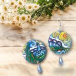 Boucles d&rsquo;oreilles peintes à la main – LA NUIT ÉTOILÉE DE VINCENT VAN GOGH – Boucles d&rsquo;oreilles pour femmes, Bijoux en bois peint, Crochet en argent, Made in Italy, Bijoux, Artisanat 31