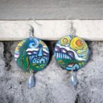 Boucles d&rsquo;oreilles peintes à la main – LA NUIT ÉTOILÉE DE VINCENT VAN GOGH – Boucles d&rsquo;oreilles pour femmes, Bijoux en bois peint, Crochet en argent, Made in Italy, Bijoux, Artisanat 30
