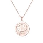 Astrologie esthétique Colliers gravés Constellation Personnalisée Bijoux Preppy Faits à la main Cadeaux Scorpion Femme Adolescente Sagittaire Idées Cadeaux Cercle Personnalisé Pièce Argent Mignon 29