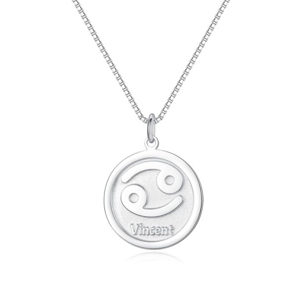 Astrologie esthétique Colliers gravés Constellation Personnalisée Bijoux Preppy Faits à la main Cadeaux Scorpion Femme Adolescente Sagittaire Idées Cadeaux Cercle Personnalisé Pièce Argent Mignon