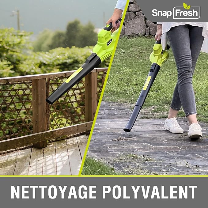 Souffleur Sans Fil Avec écran LCD – 2 Batteries 4.0Ah, 3 Vitesses, Léger 2.3kg, Idéal Feuilles Et Neige