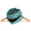 Snood écharpe col polaire marron et tissu turquoise coton imprimé réversible graphique bleu ronds et cercles pop hiver froid style mode femme cousu main en France