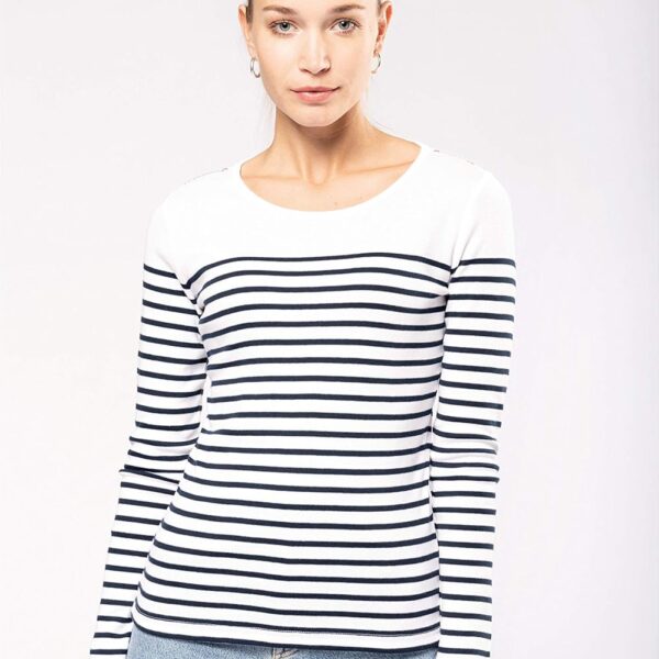 Mariniere imprimée et personnalisée avec un prénom pour femme, du XS au 2XL, cadeau anniversaire, fête des meres, maman, style marin vacances bretagne, club nautique