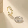 Bague de pouce en argent 925 pour femmes Bague délicate en or empilable Bague d'amitié faite à la main et torsadée (Or)