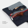 Blague à tabac en tissu Denim avec compartiments pour filtres, papier à rouler et briquet – Pochette pour sachet de tabac à rouler de 30-50 g (Fermeture rouge) 11 Blague à tabac en tissu Denim avec compartiments pour filtres, papier à rouler et briquet – Pochette pour sachet de tabac à rouler de 30-50 g (Fermeture rouge)
