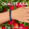Bracelet Pierre Naturelle Perle Femme Homme Chakra Protection Oeil de Tigre Bleu Vert Perles Naturelles 8 mm Made in France