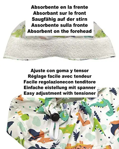 Casquette d’infirmière Dinosaures pour les cheveux longs Nom ou logo du texte broderie gratuite Cliquez sur personnaliser à voir