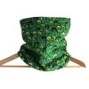 Snood wax africain vert bleu vague réversible polaire noire tour de cou écharpe hiver accessoire fait main mixte handmade vêtement froid (Femme)