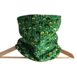 Snood wax africain vert bleu vague réversible polaire noire tour de cou écharpe hiver accessoire fait main mixte handmade vêtement froid (Femme) 16