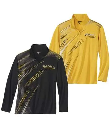 Lot de 2 Polos Sport Col Zippé