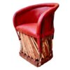 Chaise traditionnelle Equipal de couleur rouge 100% cuir d'origine, fabriquée au Mexique, idéale pour la maison, le bar, le restaurant, le bureau, l'hôtel, la terrasse, le jardin, le salon, les café