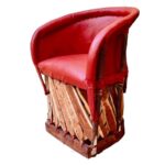 Chaise traditionnelle Equipal de couleur rouge 100% cuir d&rsquo;origine, fabriquée au Mexique, idéale pour la maison, le bar, le restaurant, le bureau, l&rsquo;hôtel, la terrasse, le jardin, le salon, les café 27