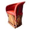 Chaise traditionnelle Equipal de couleur rouge 100% cuir d'origine, fabriquée au Mexique, idéale pour la maison, le bar, le restaurant, le bureau, l'hôtel, la terrasse, le jardin, le salon, les café