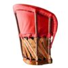 Chaise traditionnelle Equipal de couleur rouge 100% cuir d'origine, fabriquée au Mexique, idéale pour la maison, le bar, le restaurant, le bureau, l'hôtel, la terrasse, le jardin, le salon, les café