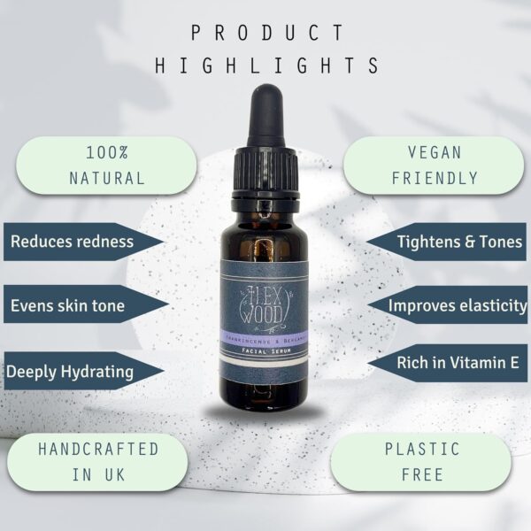The Ilex Wood Coffret cadeau crème et sérum anti-âge pour le visage à l'encens et la bergamote pour homme et femme 100% naturel Sans cruauté envers les animaux Sans huile de palme, sans plastique.