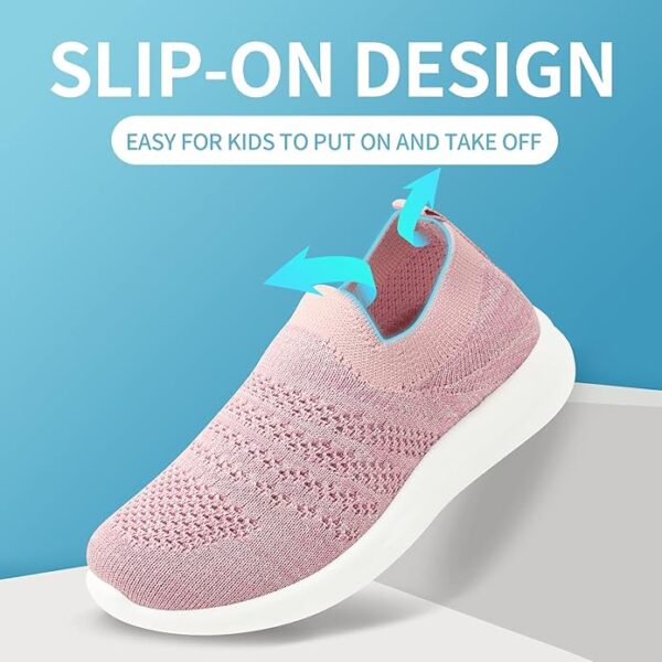 Apawwa Filles GarçOns Chaussures Respirant Enfants Chaussures à Enfiler LéGèRes Chaussures DéContractéEs Baskets pour Enfants pour Le Sport Et L'AthléTisme ZC30 Color Pink Size 20