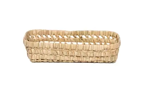 Bohome Living - Panier de Rangement en Osier, Corbeille à pain, Cosmétiques, Câbles, Fait Main (27 x 12cm)