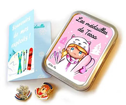Boîte à médailles de ski personnalisée fille modèle TESSA – Rangement médailles ESF ESI récompenses vacances ski 3 Boîte à médailles de ski personnalisée fille modèle TESSA - Rangement médailles ESF ESI récompenses vacances ski