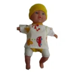 Brassière poupon 30 cm avec sa couche et son bonnet jaune 16