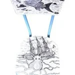 Chaise marine LE KRAKEN, dessin à la main, protégé, chaise d&rsquo;art ou pour s&rsquo;asseoir 17