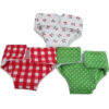Couche poupon, poupée de 36cm - 3 pièces - vert, rouge et cerises