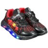 Jasmeko Baskets Lumineuses pour Enfants Garçons, Chaussures de Sport Course Dessin Animé Lumineux LED Basquet Sneaker (28,A-Black)