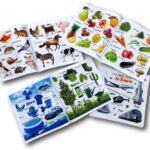 Lot de 4 Petits Livres d&rsquo;éveil éducatifs en tissu imagier photo gamme « Petit Essentiel », thème Animaux, Transports, Repas, Couleurs 17
