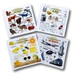 Lot de 4 Petits Livres d&rsquo;éveil éducatifs en tissu imagier photo gamme « Petit Essentiel », thème Animaux, Transports, Repas, Couleurs 16