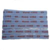 MELI MELOW Lot Etiquettes tissées prénom nom à coudre - tissu personnalisé vintage - ruban nominatif - marque marquage vêtements - fond bleu - texte rouge