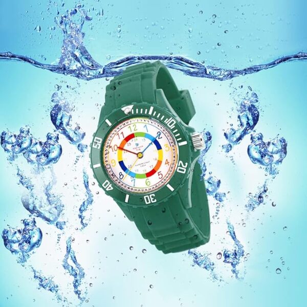 Alienwork Kids Montre Pédagogique Apprendre l’Heure Enfants Garçon Fille Armée Verte Bracelet en Silicone Multicolore Enfants Résistant à l’eau 5 ATM Temps d’apprentissage 11 Alienwork Kids Montre Pédagogique Apprendre l'Heure Enfants Garçon Fille Armée Verte Bracelet en Silicone Multicolore Enfants Résistant à l'eau 5 ATM Temps d'apprentissage